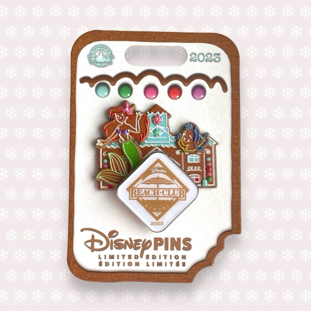 Disney Parks Pin - Gingerbread Collection - Beach Club Resort - Ariel & Flounder